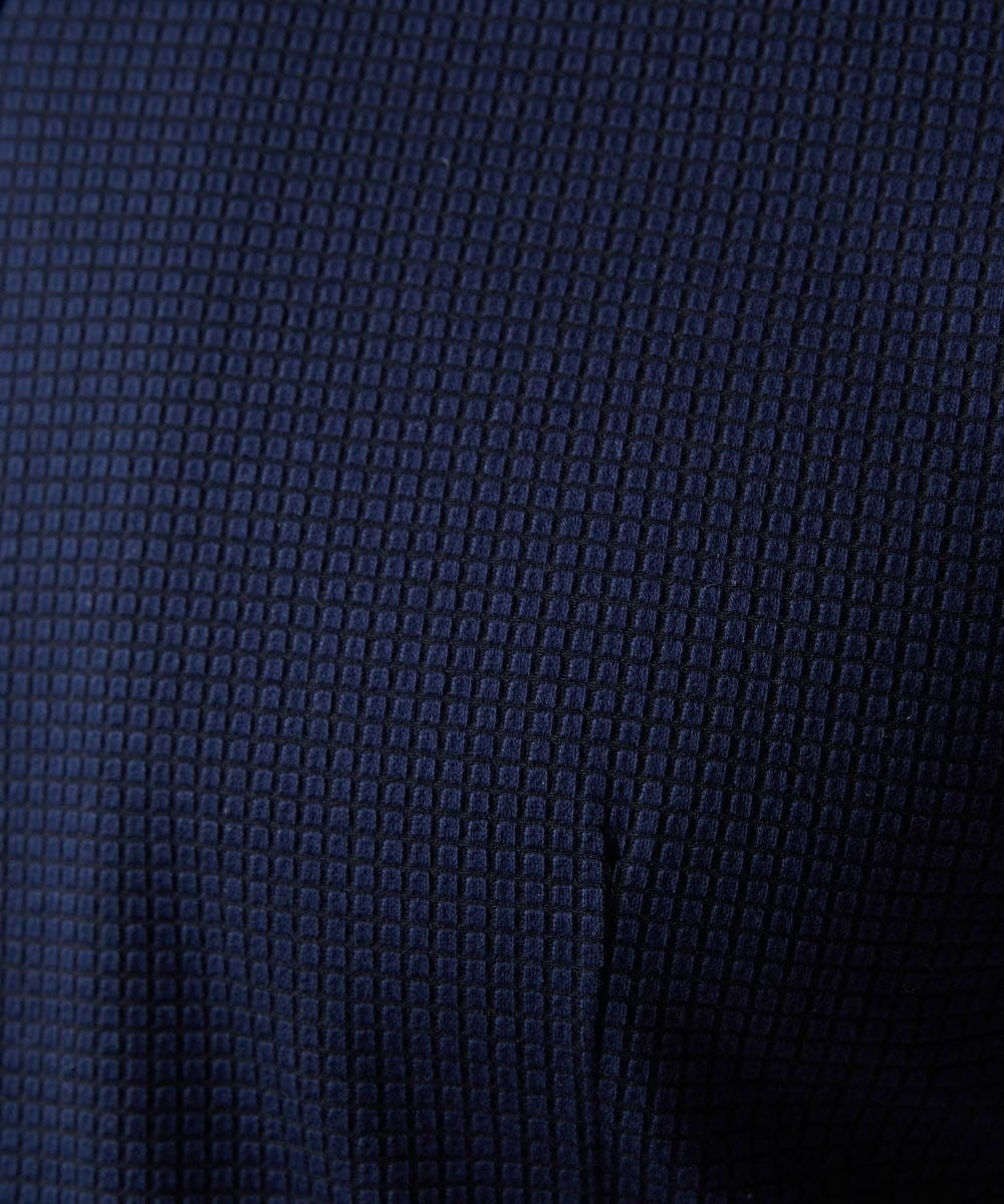 MNBGF65200 MICHEL KLEIN HOMME(ミッシェルクラン オム) 《日本製》ブロックイージーケア半袖シャツ ネイビー