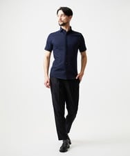 MNBGF65200 MICHEL KLEIN HOMME(ミッシェルクラン オム) 《日本製》ブロックイージーケア半袖シャツ ネイビー