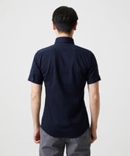 MNBGF65200 MICHEL KLEIN HOMME(ミッシェルクラン オム) 《日本製》ブロックイージーケア半袖シャツ ネイビー