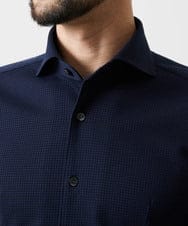 MNBGF65200 MICHEL KLEIN HOMME(ミッシェルクラン オム) 《日本製》ブロックイージーケア半袖シャツ ネイビー