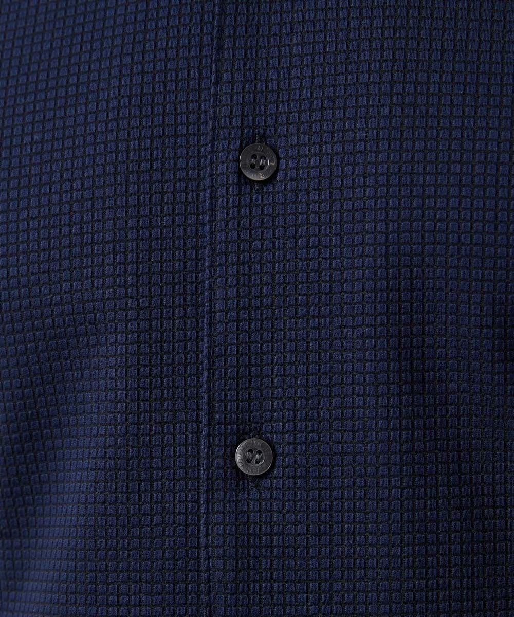 MNBGF65200 MICHEL KLEIN HOMME(ミッシェルクラン オム) 《日本製》ブロックイージーケア半袖シャツ ネイビー