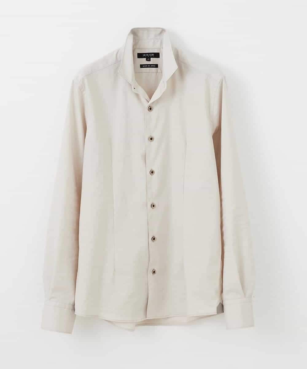 MNBGP32180 MICHEL KLEIN HOMME(ミッシェルクラン オム) スタンドカラ―シャツ ベージュ(82)