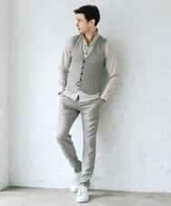 MNBGP32180 MICHEL KLEIN HOMME(ミッシェルクラン オム) スタンドカラ―シャツ ベージュ(82)