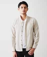 MNBGP32180 MICHEL KLEIN HOMME(ミッシェルクラン オム) スタンドカラ―シャツ ベージュ(82)