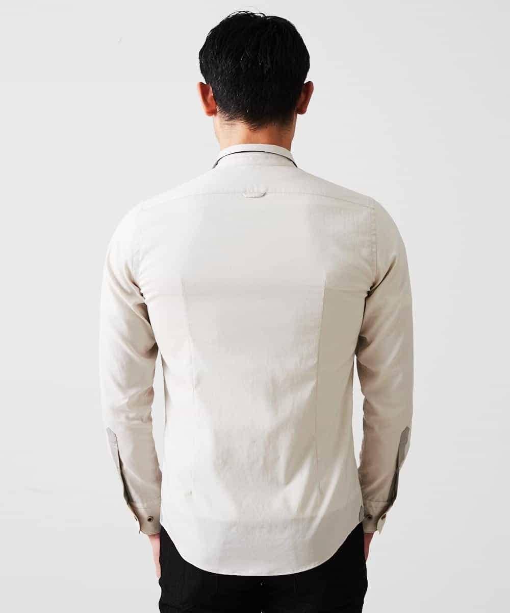 MNBGP32180 MICHEL KLEIN HOMME(ミッシェルクラン オム) スタンドカラ―シャツ ベージュ(82)