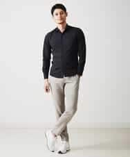 MNBGP32180 MICHEL KLEIN HOMME(ミッシェルクラン オム) スタンドカラ―シャツ ブラック(94)