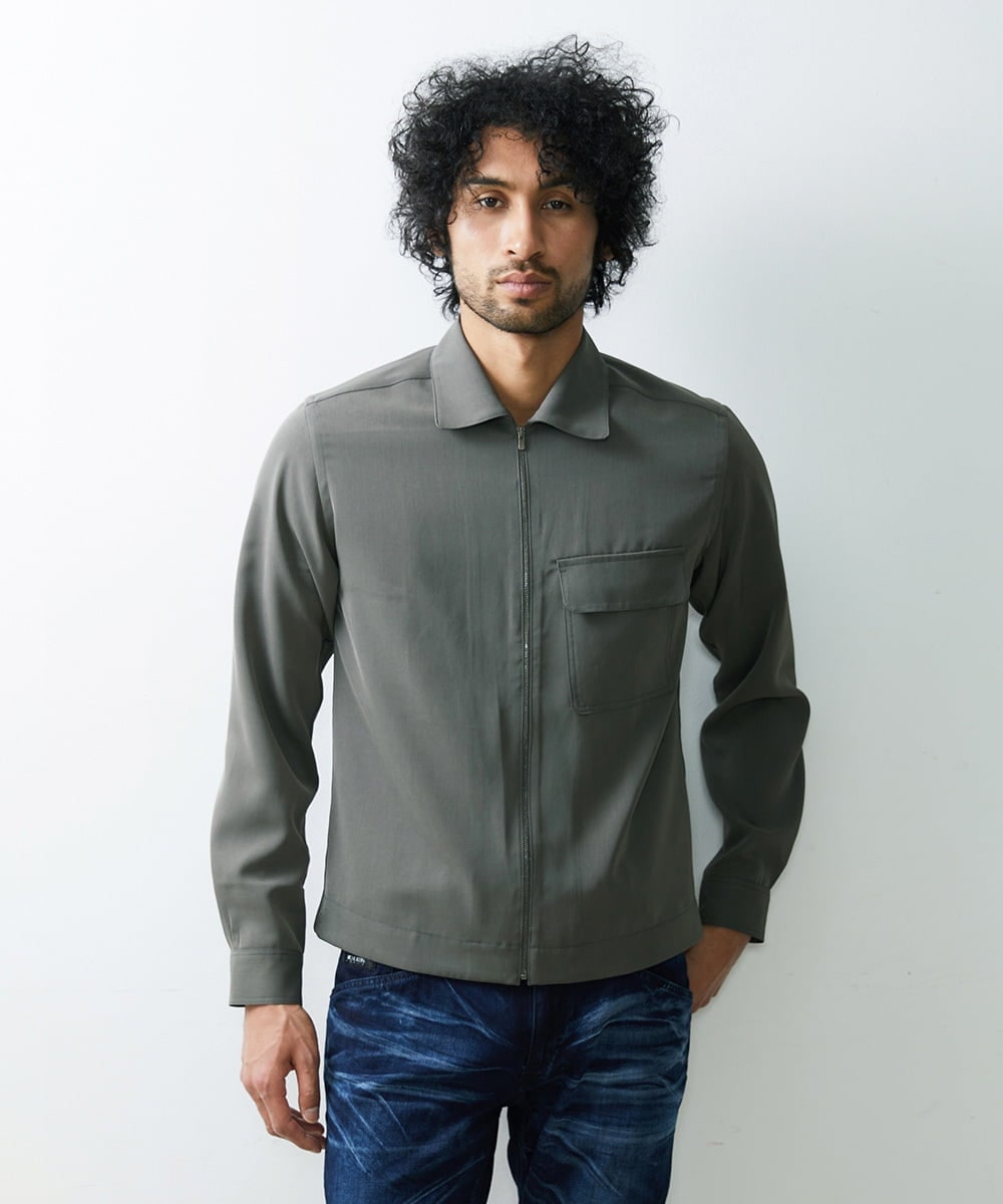 MNBGS05250 MICHEL KLEIN HOMME(ミッシェルクラン オム) シャツジャケット カーキ(36)