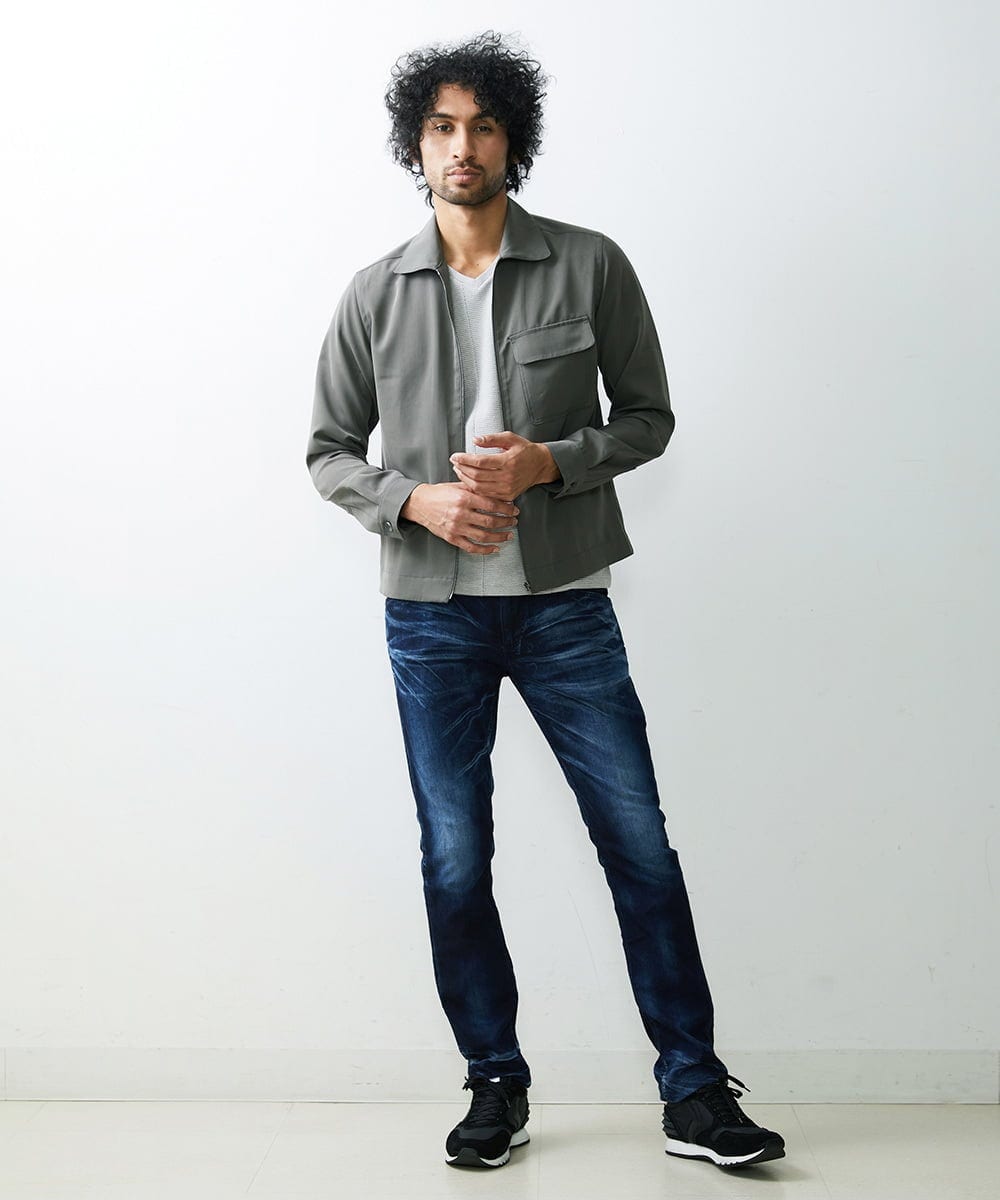 MNBGS05250 MICHEL KLEIN HOMME(ミッシェルクラン オム) シャツジャケット カーキ(36)