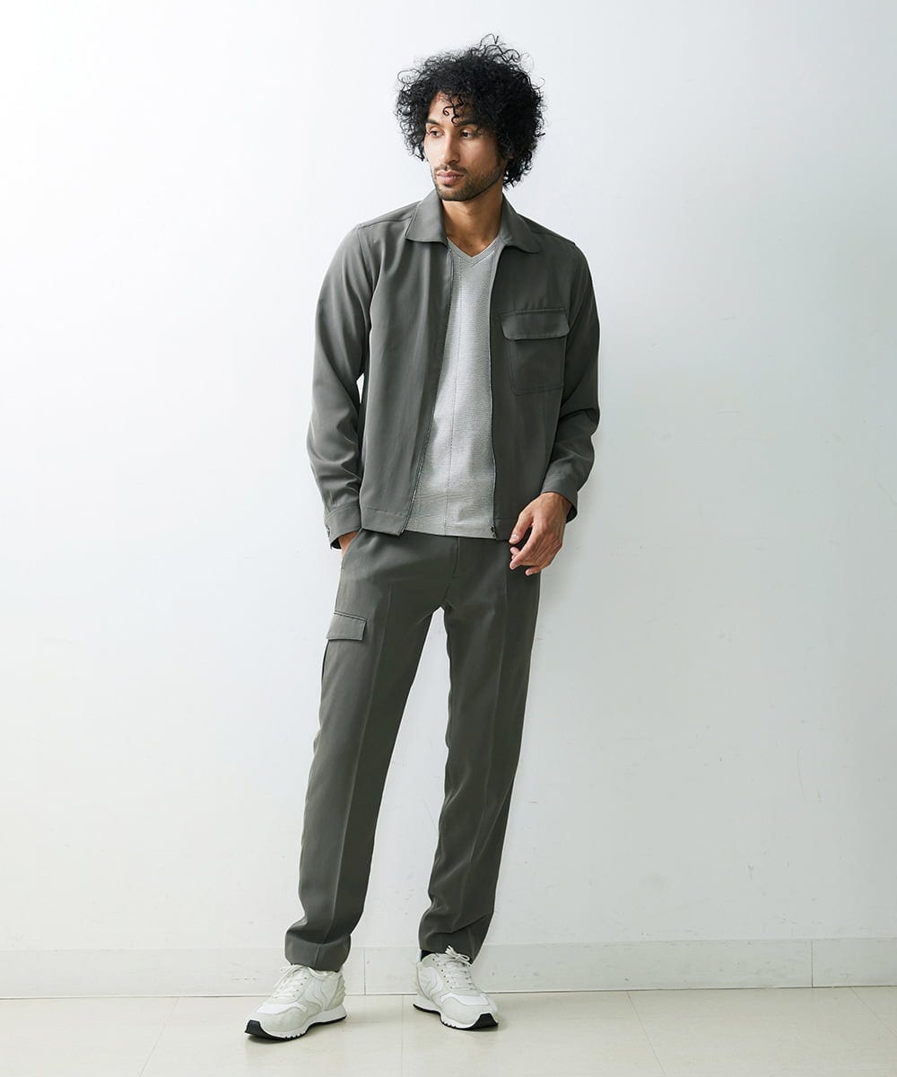 MNBGS05250 MICHEL KLEIN HOMME(ミッシェルクラン オム) シャツジャケット カーキ(36)