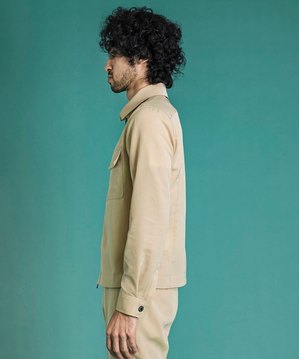 MNBGS05250 MICHEL KLEIN HOMME(ミッシェルクラン オム) シャツジャケット オフホワイト(81)