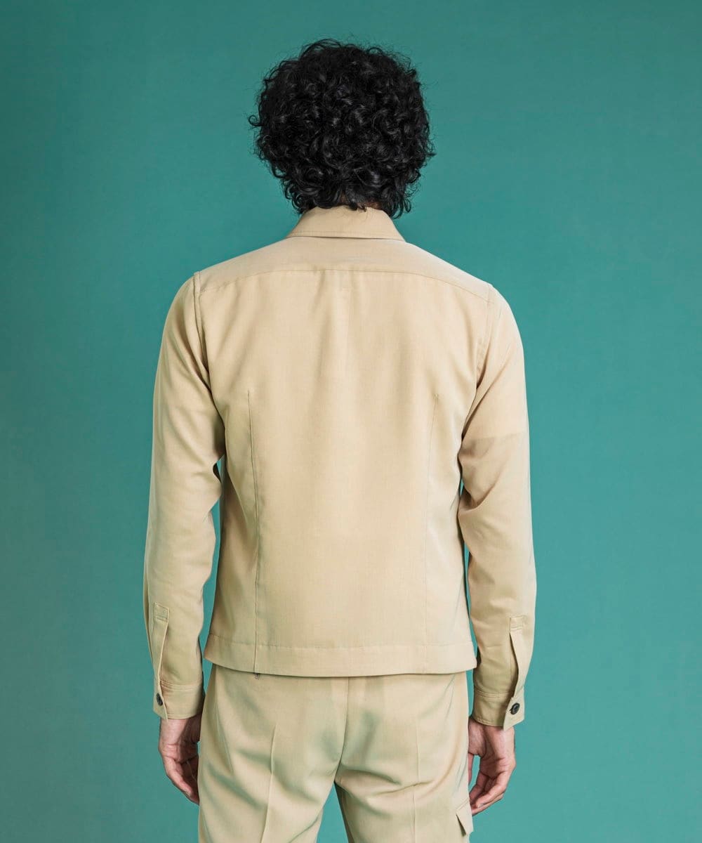 MNBGS05250 MICHEL KLEIN HOMME(ミッシェルクラン オム) シャツジャケット オフホワイト(81)