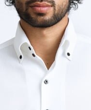 MNBGS08190 MICHEL KLEIN HOMME(ミッシェルクラン オム) 【2023年モデル】イージーケアドレスシャツ ホワイト(90)