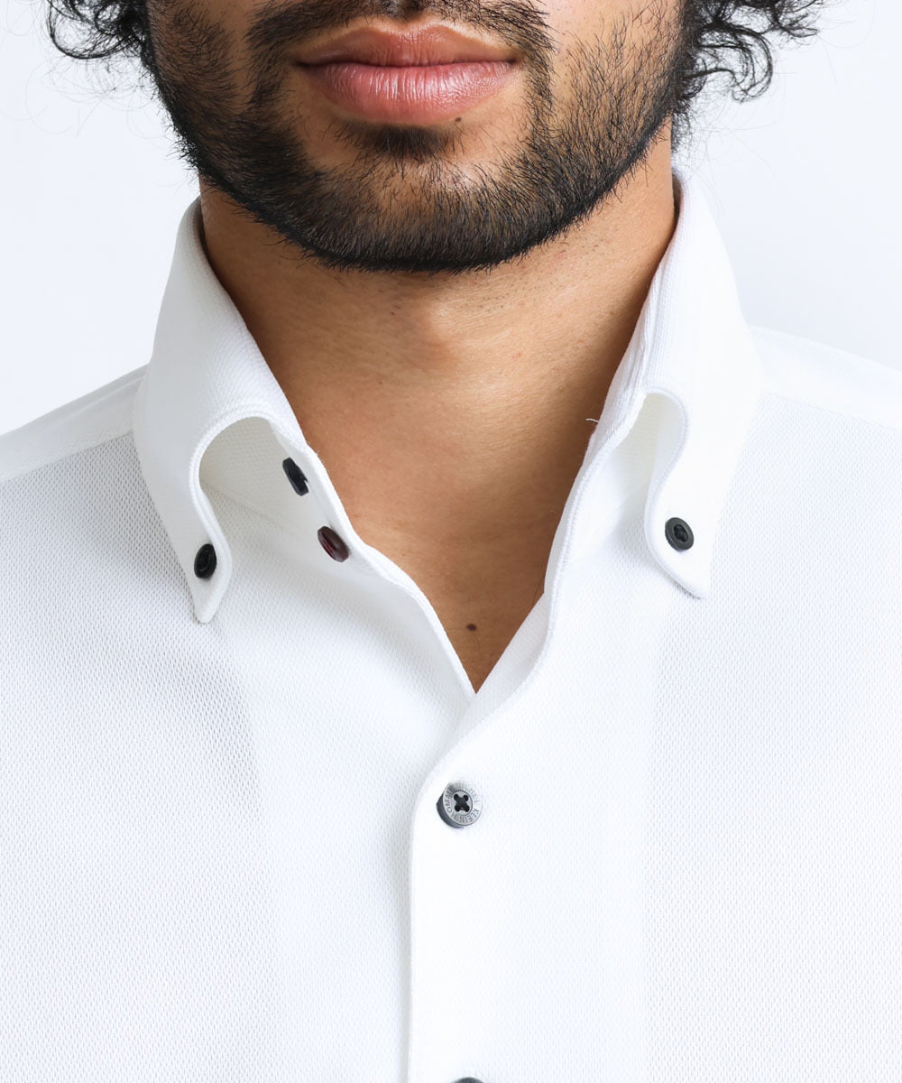 MNBGS08190 MICHEL KLEIN HOMME(ミッシェルクラン オム) 【2023年モデル】イージーケアドレスシャツ ホワイト(90)