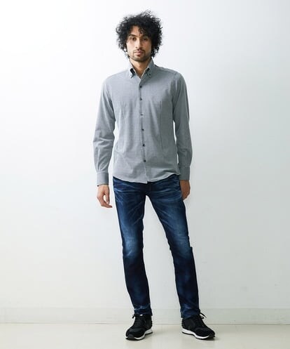 MNBGS17190 MICHEL KLEIN HOMME 千鳥柄イージーケアシャツ