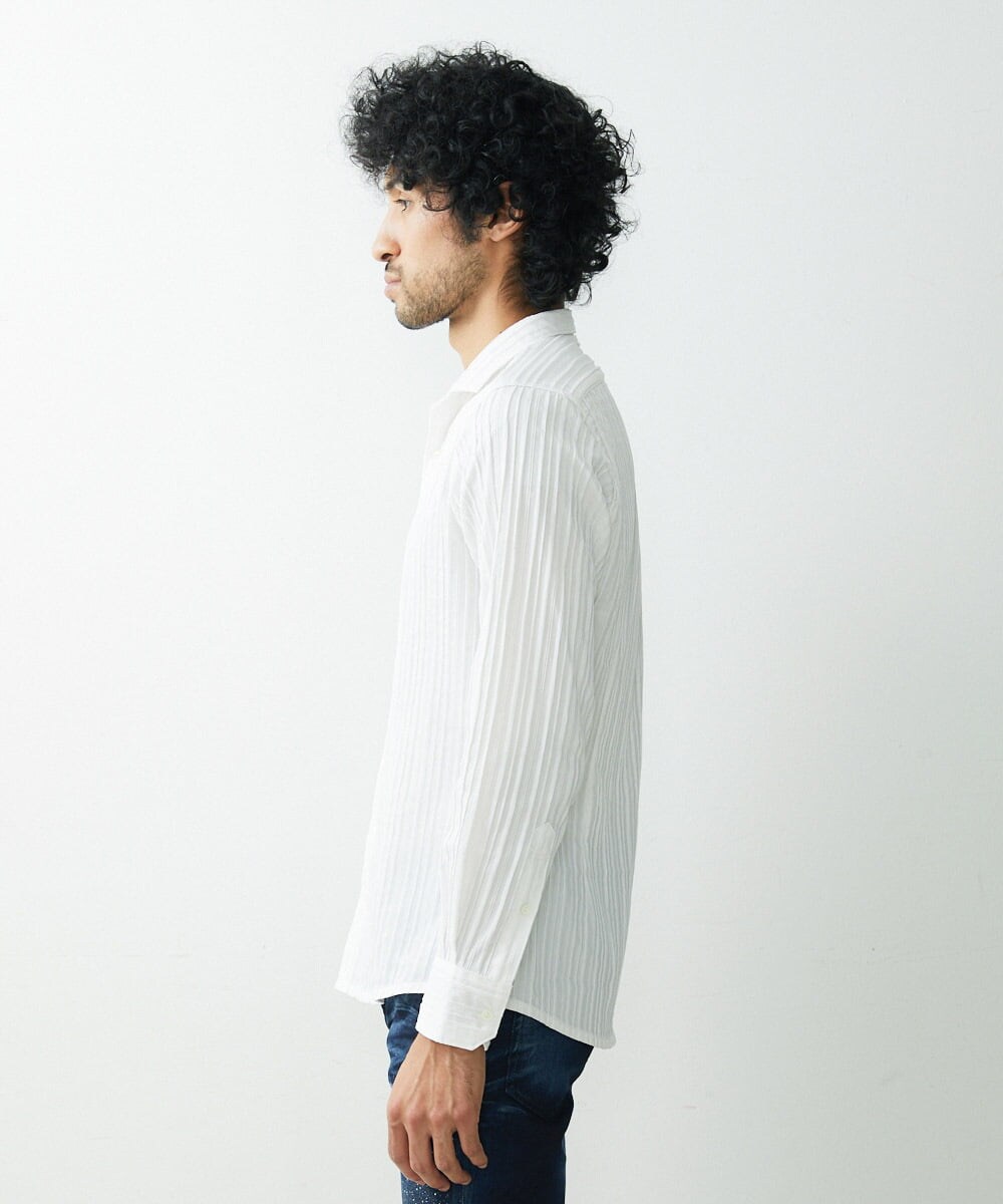 MNBGS20200 MICHEL KLEIN HOMME(ミッシェルクラン オム) タックスタンドシャツ ホワイト(90)