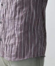MNBGS23200 MICHEL KLEIN HOMME(ミッシェルクラン オム) ストライプタックスタンドシャツ  パープル(63)