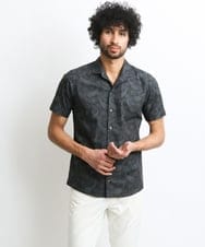 MNBGS31200 MICHEL KLEIN HOMME(ミッシェルクラン オム) 《日本製》ペイズリー柄半袖シャツ ネイビー