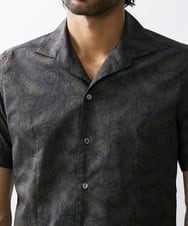 MNBGS31200 MICHEL KLEIN HOMME(ミッシェルクラン オム) 《日本製》ペイズリー柄半袖シャツ ブラウン