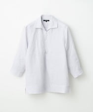 MNBGS32210 MICHEL KLEIN HOMME(ミッシェルクラン オム) 《日本製》7分袖カプリシャツ ライトグレー(91)