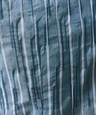 MNBGS33190 MICHEL KLEIN HOMME(ミッシェルクラン オム) ストライプタックスタンド七分シャツ  ブルー