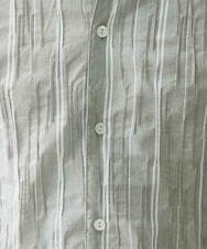 MNBGS34190 MICHEL KLEIN HOMME(ミッシェルクラン オム) ストライプタック七分シャツ カーキ