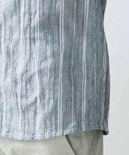 MNBGS34190 MICHEL KLEIN HOMME(ミッシェルクラン オム) ストライプタック七分シャツ ブルー