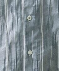 MNBGS34190 MICHEL KLEIN HOMME(ミッシェルクラン オム) ストライプタック七分シャツ ブルー