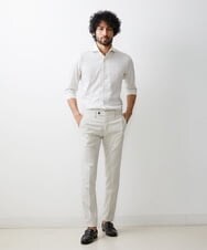 MNBGS40180 MICHEL KLEIN HOMME(ミッシェルクラン オム) 《日本製》ストレッチラッセル七分シャツ ベージュ(82)