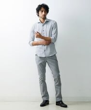 MNBGS40180 MICHEL KLEIN HOMME(ミッシェルクラン オム) 《日本製》ストレッチラッセル七分シャツ ホワイト(90)