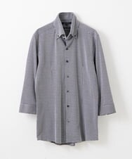 MNBGS47180 MICHEL KLEIN HOMME(ミッシェルクラン オム) 《日本製》千鳥柄イージーケア七分シャツ ブラック(94)