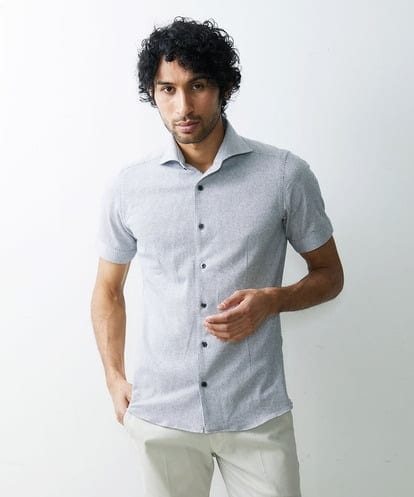 MNBGS50170  《日本製》ストレッチラッセル半袖シャツ