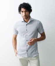 MNBGS50170 MICHEL KLEIN HOMME(ミッシェルクラン オム) ストレッチラッセル半袖シャツ ホワイト(90)
