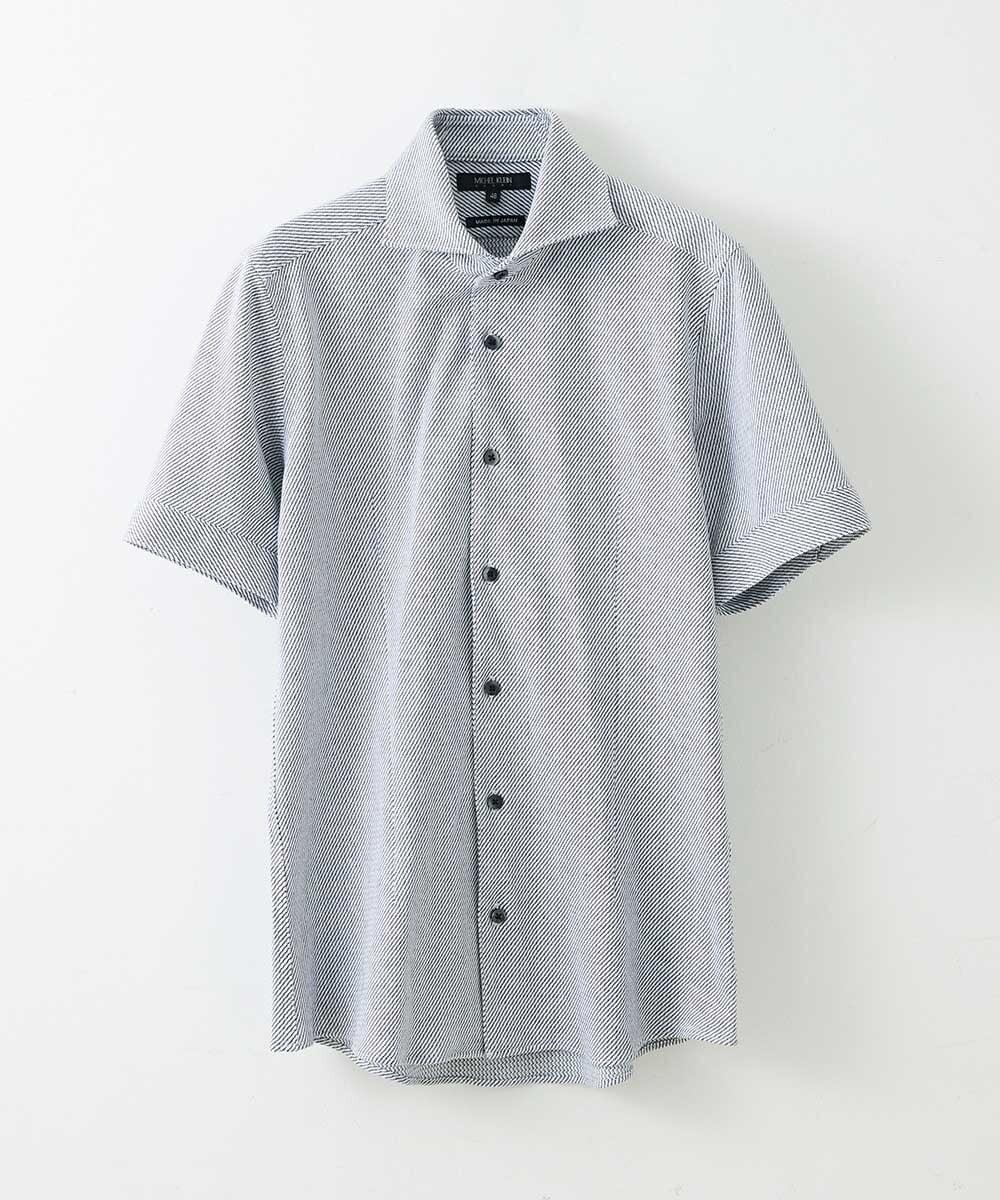 MNBGS50170 MICHEL KLEIN HOMME(ミッシェルクラン オム) ストレッチラッセル半袖シャツ ホワイト(90)