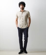 MNBGS54170 MICHEL KLEIN HOMME(ミッシェルクラン オム) ジュエリーストレッチ半袖シャツ ベージュ(82)