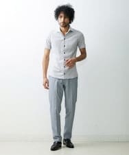 MNBGS54170 MICHEL KLEIN HOMME(ミッシェルクラン オム) ジュエリーストレッチ半袖シャツ ライトグレー(91)