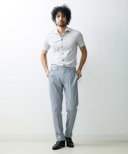 MNBGS54170 MICHEL KLEIN HOMME ジュエリーストレッチ半袖シャツ
