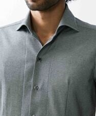 MNBGS54170 MICHEL KLEIN HOMME(ミッシェルクラン オム) ジュエリーストレッチ半袖シャツ ブラック(94)