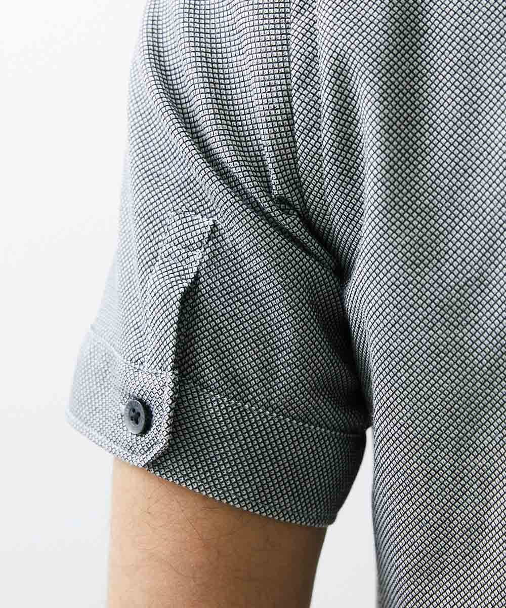 MNBGS54170 MICHEL KLEIN HOMME(ミッシェルクラン オム) ジュエリーストレッチ半袖シャツ ブラック(94)