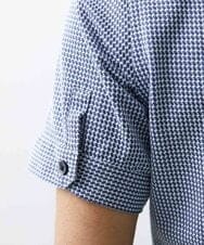 MNBGS57170 MICHEL KLEIN HOMME(ミッシェルクラン オム) 《日本製》千鳥柄イージーケア半袖シャツ ブルー