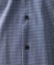 MNBGS57170 MICHEL KLEIN HOMME(ミッシェルクラン オム) 《日本製》千鳥柄イージーケア半袖シャツ ブルー