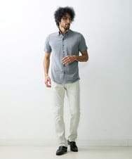 MNBGS57170 MICHEL KLEIN HOMME(ミッシェルクラン オム) 《日本製》千鳥柄イージーケア半袖シャツ ブラック
