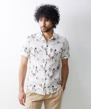 MNBGS60230 MICHEL KLEIN HOMME(ミッシェルクラン オム) 《日本製》リバティ半袖シャツ ホワイト(90)