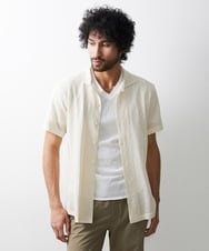 MNBGS61200 MICHEL KLEIN HOMME(ミッシェルクラン オム) 《日本製》レース柄半袖シャツ アイボリー