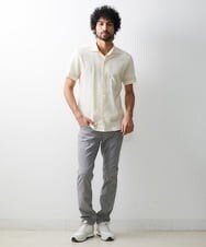 MNBGS61200 MICHEL KLEIN HOMME(ミッシェルクラン オム) 《日本製》レース柄半袖シャツ アイボリー