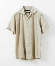 MNBGS61200 MICHEL KLEIN HOMME(ミッシェルクラン オム) 《日本製》レース柄半袖シャツ ベージュ