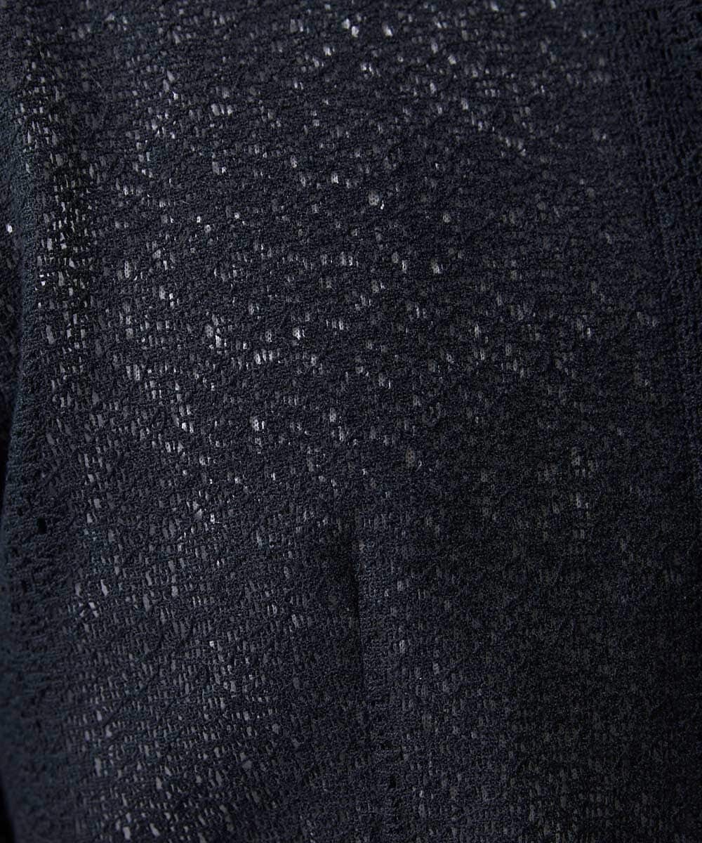 MNBGS61200 MICHEL KLEIN HOMME(ミッシェルクラン オム) 《日本製》レース柄半袖シャツ ブラック
