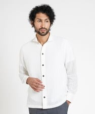 MNBGV56270 MICHEL KLEIN HOMME(ミッシェルクラン オム) ラッセルレースシャツ ホワイト(90)