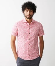 MNBGV57230 MICHEL KLEIN HOMME(ミッシェルクラン オム) 《日本製》フラワー柄半袖シャツ ピンク