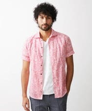 MNBGV57230 MICHEL KLEIN HOMME(ミッシェルクラン オム) 《日本製》フラワー柄半袖シャツ ピンク
