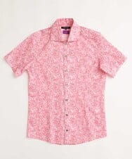 MNBGV57230 MICHEL KLEIN HOMME(ミッシェルクラン オム) 《日本製》フラワー柄半袖シャツ ピンク
